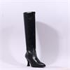 Miss Elastic Pointed High Heel Knee High - Black